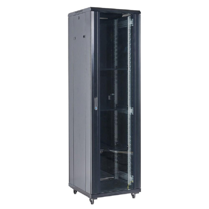 Шкаф коммутационный REXANT 04-3266-212 напольный,  стеклянная передняя дверь,  32U,  600x1609x600 мм