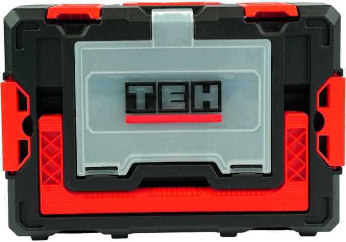 Дрель-шуруповерт TEH TDBL1020-2B (напряжение 20 В, обороты: 0-500/2100 об/мин, крутящий момент 100 нм, быстрозажимной патрон 13 мм, в комплекте крюк для ремня, комплектация: 2 шт акб 2 ач, зу, кейс stack)