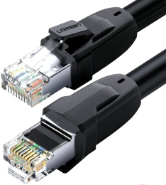 Кабель UGREEN NW121-70172; сетевой Cat 8 S/FTP, 24AWG, OD8mm, 40Гбит/с, 5m, Black