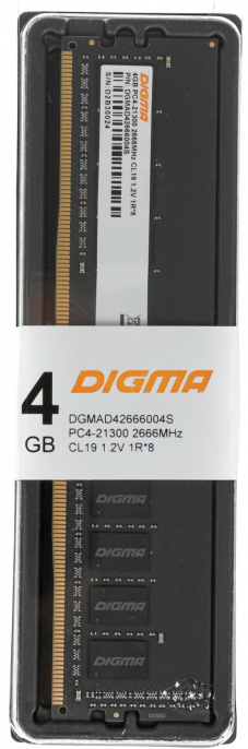Оперативная память Digma DGMAD42666004S DDR4 - 1x 4ГБ 2666МГц, DIMM, Ret
