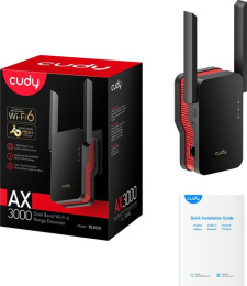 Повторитель беспроводного сигнала Cudy RE3000 AX3000 Wi-Fi черный