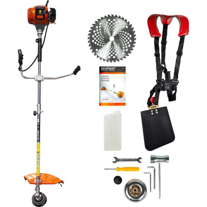 Мотокоса SKIPER GTP2502 (2.5 кВт, autocut25, диск40Т, двуплечный ремень, лёгк.старт, разборн. штанга) 00-00024968
