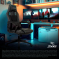 Кресло игровое ZOMBIE Arena, ткань/экокожа, до 120кг, черный