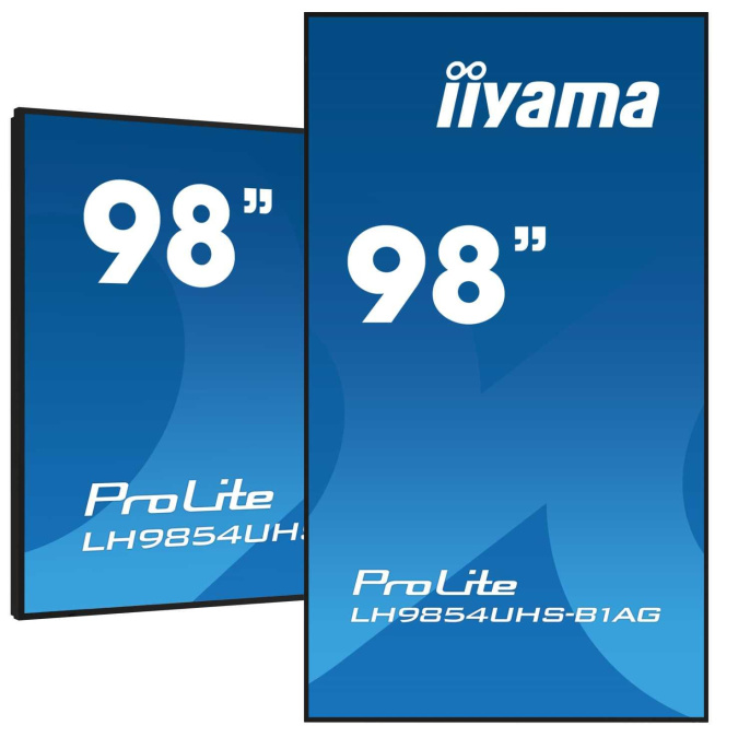 Информационный дисплей 98" 16:9 3840x2160 UHD 4K IPS, 60 Hz, 500 cd/m, H178°/V178°, 1200:1, 1.07B, 8ms, VGA, 3xHDMI, 2xDP, RJ-45, RS232C, MicroSD, 2xUSB Type A, Speakers, OPS Slot, Android 11, 24/7, 3Y, Black