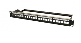 Модульная патч-панель 19" 24 порта Keystone UTP Hyperline PPBL6-19-24-RM неэкранированная