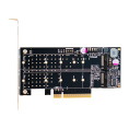 Переходник ExeGate EXE-597E2 (2 x M.2 M key -> PCI-E x8 v3.0, для установки двух SSD M.2 2230/2242/2260/2280/22110 M key NGFF в слот PCI-E, материнская плата должна быть c функцией Bifurcation PCI-E) EX298298RUS