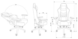 Кресло игровое Cactus CS-CHR-0112BL, экокожа, до 120кг, регулируемые 4D подлокотники,  черный