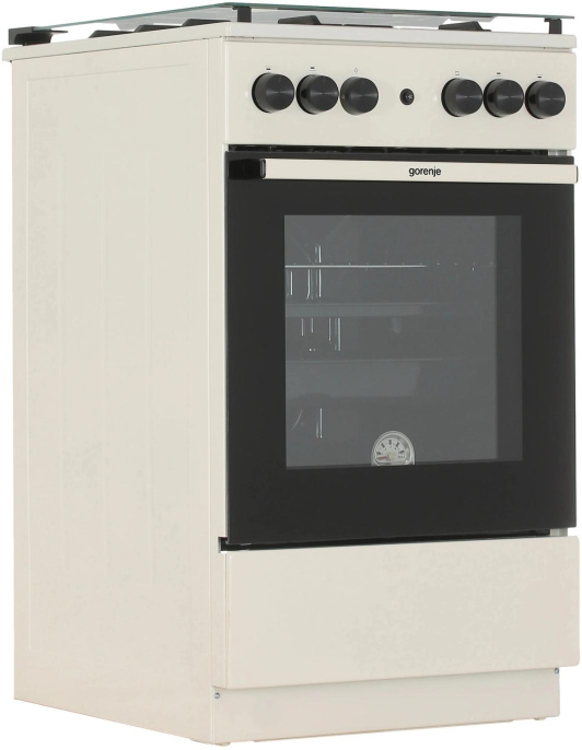 Плита Газовая Gorenje GG5A21BEF бежевый стеклянная крышка реш.чугун