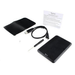 Бокс для жесткого диска EE2-U3S-60 Gembird 2.5", чёрный, USB 3.0, SATA, нержавеющая сталь OEM