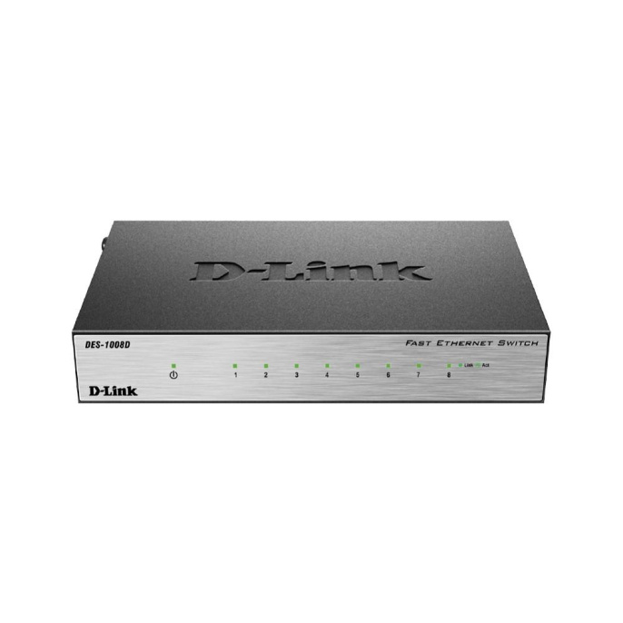 Коммутатор D-Link DES-1008D/L2B, неуправляемый