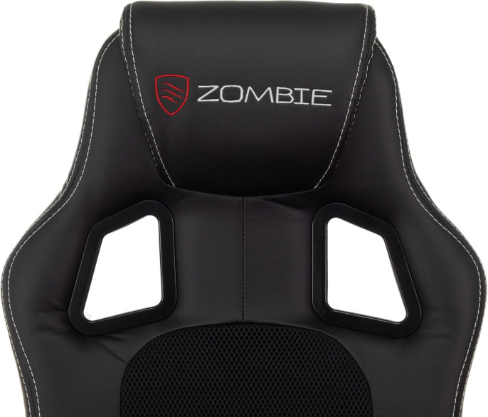 Кресло игровое ZOMBIE Arena, ткань/экокожа, до 120кг, черный