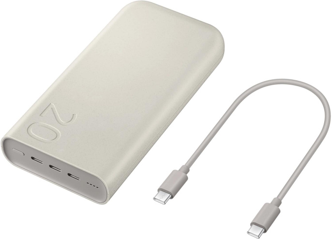 Мобильный аккумулятор Samsung EB-P4520 20000mAh PD3.0 45W 4A 3xUSB-C бежевый EB-P4520XUEGRU