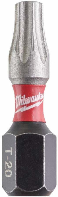 Бита Milwaukee Shockwave TX20 25мм 25шт (4932430875) (для использования с ударными шуруповертами, закаленная лазером, геометрия Shock Zone, конструкционная сталь)