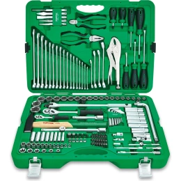 Набор инструментов TOPTUL в чемодане, 1/4" и 1/2" 6-гр. 150 предметов, GCAI150R