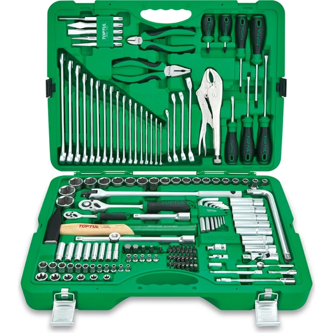 Набор инструментов TOPTUL в чемодане, 1/4" и 1/2" 6-гр. 150 предметов, GCAI150R