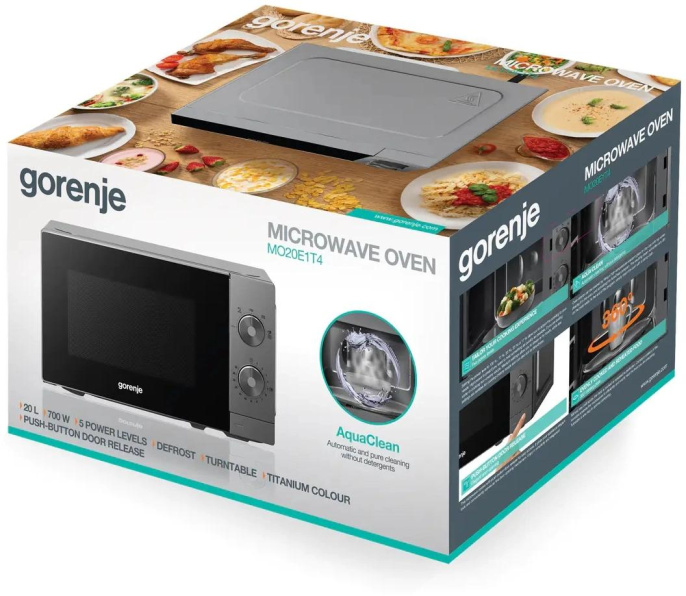 Микроволновая Печь Gorenje MO20E1T4 20л. 700Вт серый (744383)