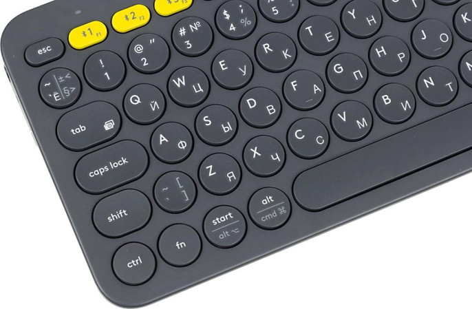 Клавиатура беспроводная Logitech K380 (DARK GREY, Multi-Device, Bluetooth Classic (3.0), 2 батарейки типа ААА)