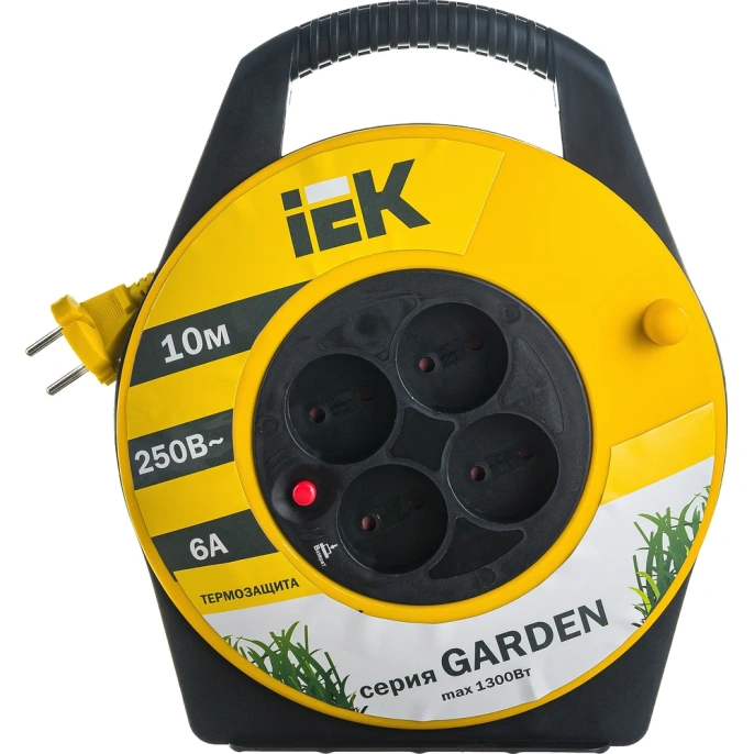 Удлинитель на катушке IEK 4х10м УК10 с термозащитой 2х0.75 Garden WKP23-06-04-10 277730