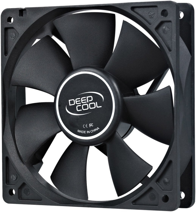 Вентилятор DeepCool XFan 120 120мм, 3-pin, от БП:4-pin Molex , 1300об/мин, 24 дБ, черный, Ret [dp-fdc-xf120]