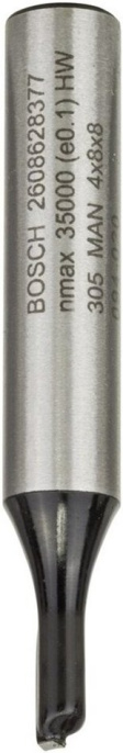 Фреза Bosch Standard for Wood 2.608.628.377 пазовая, обрабатываемый материал: дерево, цилиндрический хвостовик: 8 мм, рабочий диаметр: 4 мм, рабочая длина: 8 мм