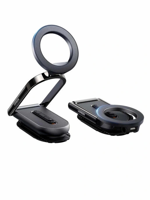 Автомобильное складное крепление Magsafe на приборную панель UGREEN LP924 65186 Dashboard Magnetic Car Phone Mount. Цвет: черный