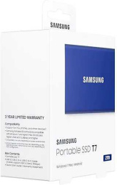 Внешний накопитель Samsung T7 2TB MU-PC2T0H/WW (синий) USB-C, запись - 1000МБ/с, чтение - 1050МБ/с