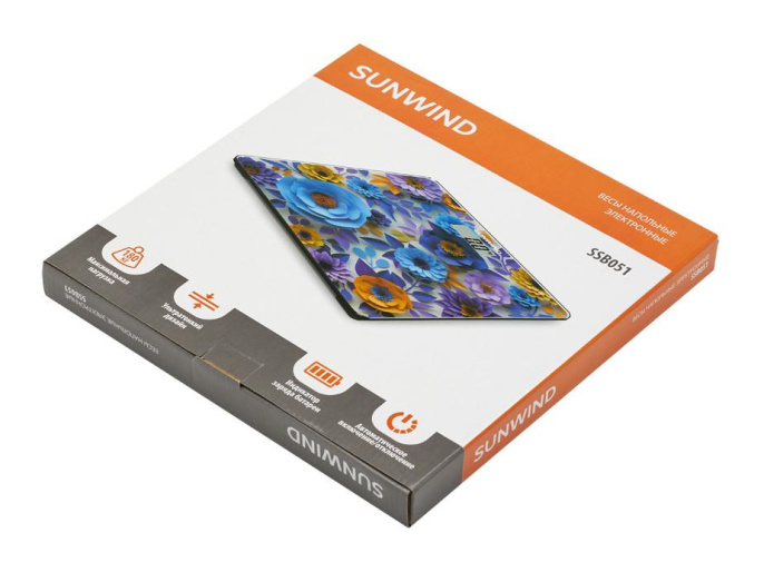 Напольные весы SUNWIND SSB051, до 180кг, цвет: рисунок