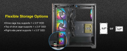 Корпус ATX AZZA Neptune, Midi-Tower, без БП,  черный [neptune csaz-491]