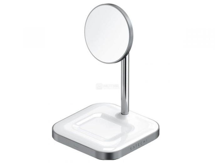 Беспроводное зарядное устройство-подставка Satechi Magnetic 2-in-1 Wireless Charging Stand - Space Gray ST-WMCS2M