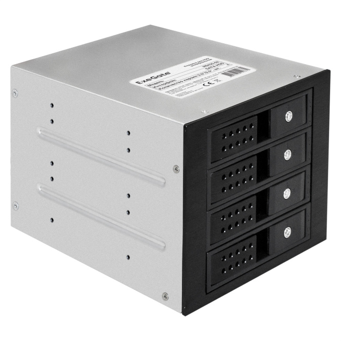 Корзина для HDD ExeGate HS435-02 универсальная, на 4*3,5"/2.5" SATA HDD, занимает 3*5,25" отсека, RTL EX291657RUS