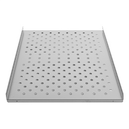 Полка стационарная 19" ExeGate ECSF-FS1000-G перфорированная, глубина 650мм, крепление 19" 1U, для напольных шкафов и стоек глубиной 800мм/1000мм, нагрузка до 100кг, цвет светло-серый RAL 7035 EX300303RUS