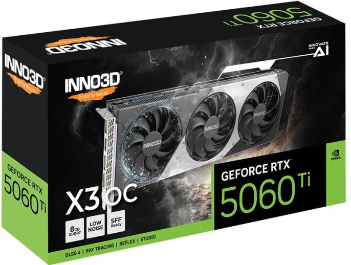 Видеокарта INNO3D RTX 5060 Ti X3 OC//RTX5060Ti, HDMI, DP*3, 8G,D7 N506T3-08D7X-193075L