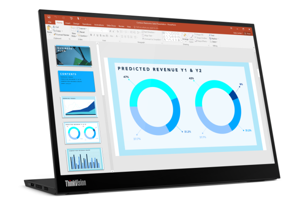 Lenovo показала новый портативный монитор Lenovo ThinkVision M14d с разрешением 2.2 K