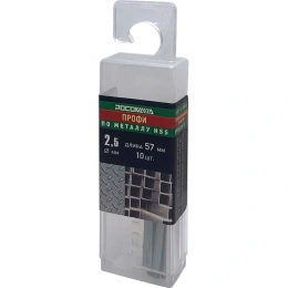 Сверло по металлу PROFI HSS-G P6M5 (10 шт; 2.5x57 мм) Росомаха 703025