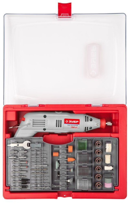 Гравер Зубр ЗГ-130ЭК H176 130Вт насадок:169 кейс