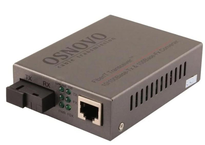Медиаконвертер OSNOVO OMC-100-11S5a Оптический Fast Ethernet медиаконвертер для передачи Ethernet по одному волокну одномодового оптического кабеля до 20км. Поддерживает скорость 10/100М IEEE 802.3i, IEEE 802.3u, I