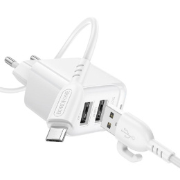  BOROFONE BAS41A/ Сетевое ЗУ/ 2 USB/ Выход: 12W/ White (B-13741)