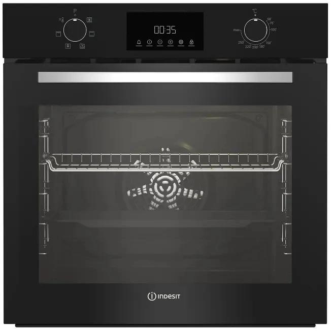 Духовой шкаф электрический Indesit IFE 3644 J BL, 72л, дверца с 2 стеклами, черный