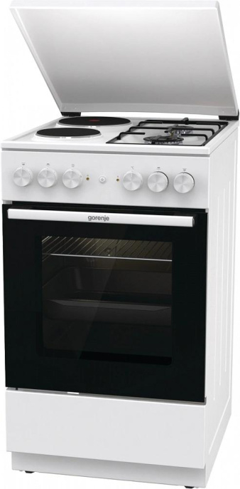 Плита Комбинированная Gorenje GK5A12WG белый металлическая крышка реш.сталь