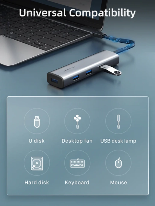 USB-Хаб CABLETIME CB21G (CT-HUBP4-AG) на USB3.0×4 4-в-1