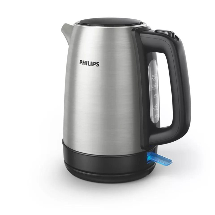 Чайник электрический Philips HD9350/90 1.7л. 1850Вт серебристый/черный корпус: металл/пластик