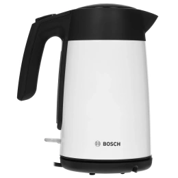 Электрочайник Bosch TWK7L461 2400 Вт, объем 1.7 л, материал корпуса: металл/пластик, материал колбы: нержавеющая сталь, с возможностью вращения на 360°, механическое управление