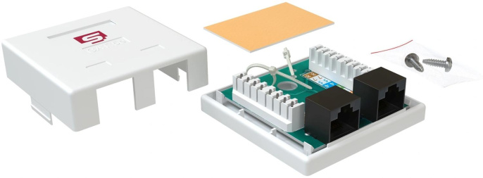 Розетка Sysmatrix SB 25EU.WH комп.RJ45 2 кат.5E UTP бел.