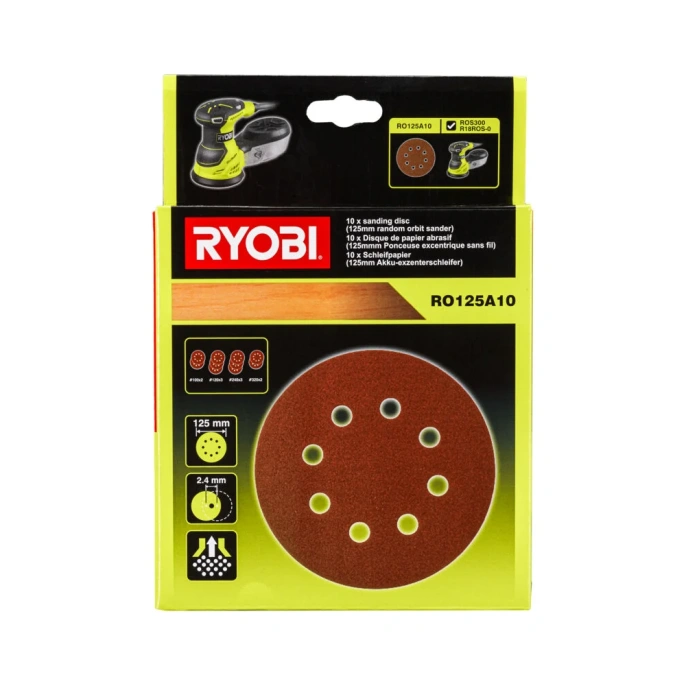 Шлифлисты (125 мм) 10 шт. Ryobi RO125A10 5132002608