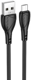 BOROFONE BX121/ USB кабель Micro/ 1m/ 2.4A/ черный (B-23047)