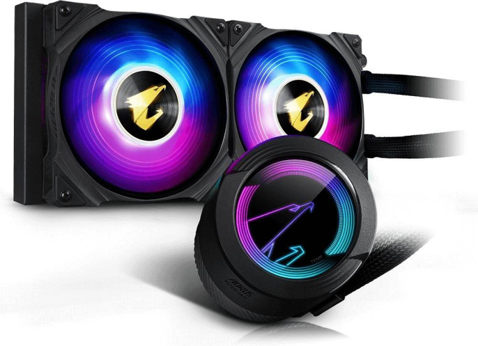 Жидкостная система охлаждения Gigabyte AORUS WATERFORCE 240, 2 x 120mm ARGB Fan, RTL {60} 552374 GP-AORUS WATERFORCE 240