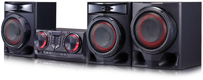 Музыкальный центр LG XBOOM CJ45, 720Вт, с караоке, Bluetooth, FM, USB, CD, черный,