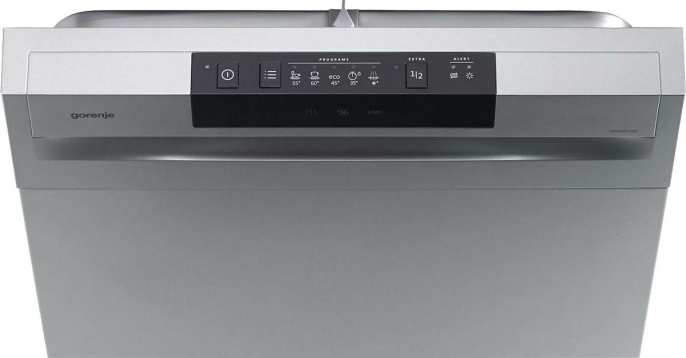 Посудомоечная машина Gorenje GS520E15S 2 корзины , узкая, напольная, 44.8см, загрузка 9 комплектов, нержавеющая сталь