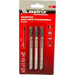 Полотна для электролобзика по дереву T101B 75 мм; 2.5 мм; 3 шт. MATRIX 78201