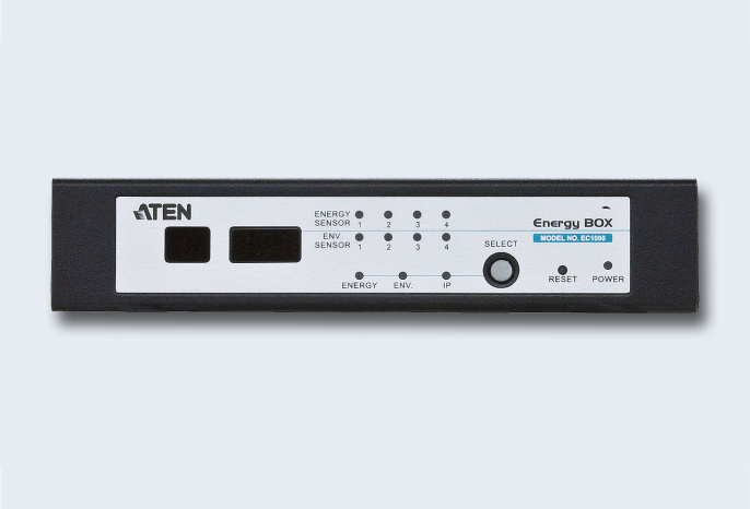Устройство ATEN EC1000-AX-G удаленного мониторинга нагрузки и параметров среды в серверной стойке, 32A, 4 порта Energy Sensor + 4 порта для подключения датчиков, доступ по IP, для устройств PE1216G-AX-G/PE1324G-AX